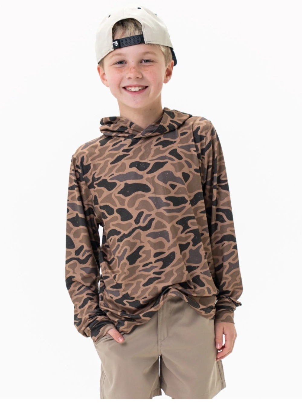 BURLEBO Youth Performance Hoodie - Gauge Camo (Size Small)